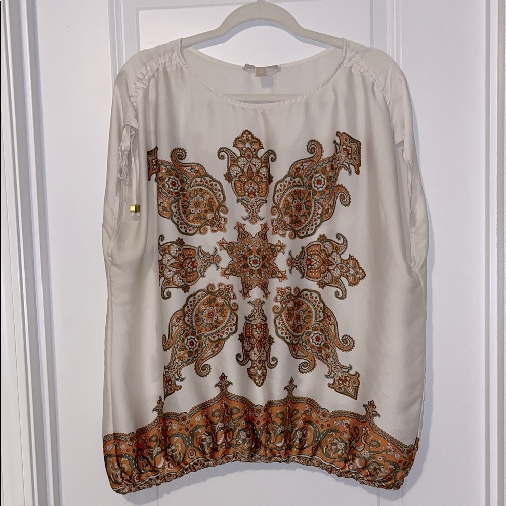 ⚡️ 3 for $30 ⚡️ Michael Kors Cap Sleeve Paisley Satin Top